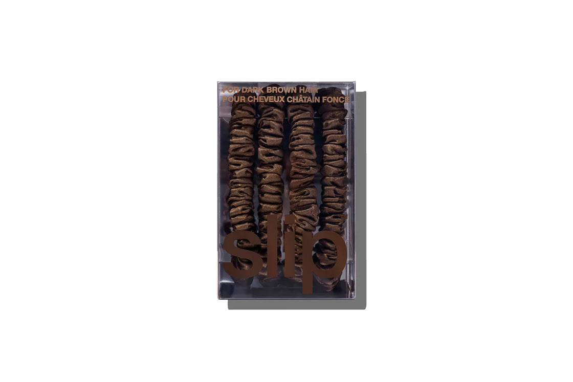 Slip Back To Basics Dark Brown Skinny Scrunchies