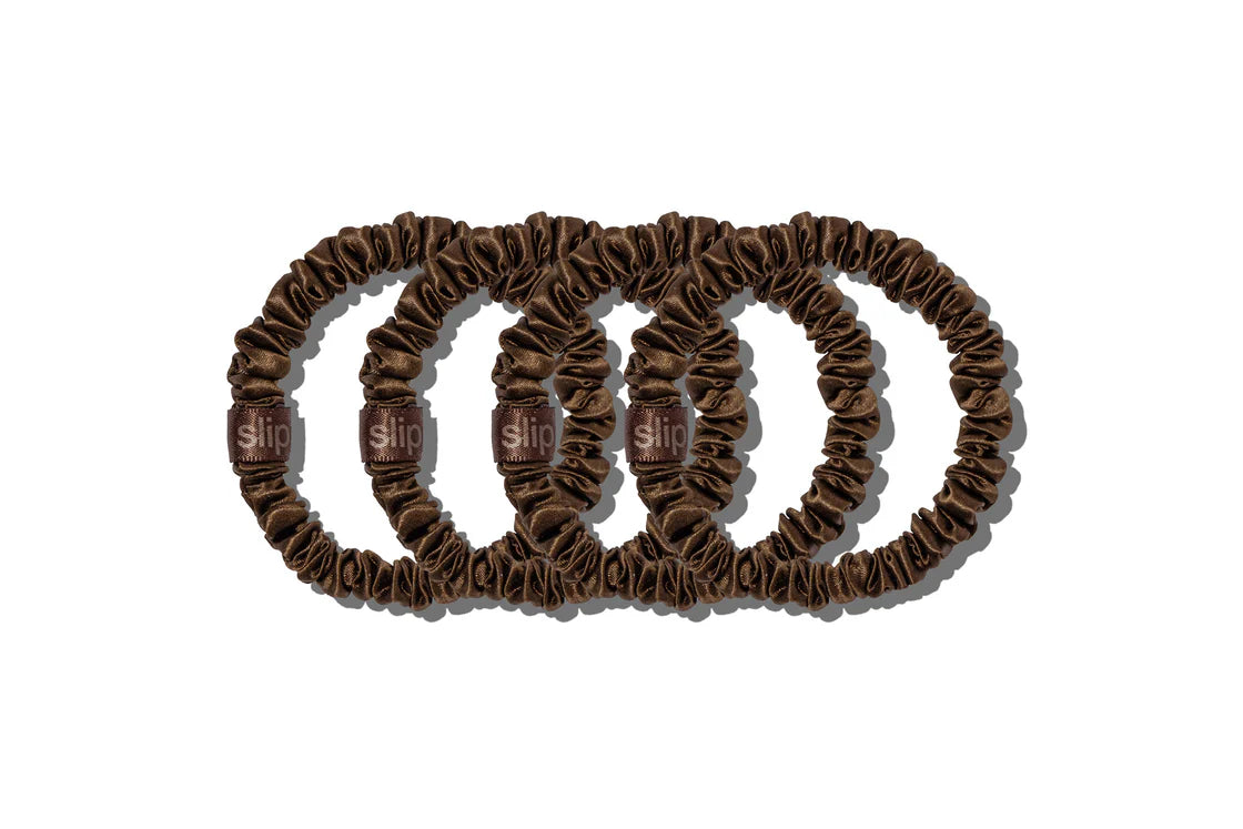 Slip Back To Basics Dark Brown Skinny Scrunchies