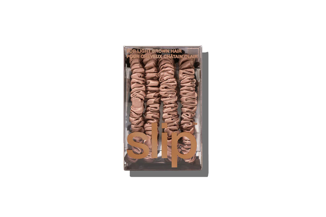 Slip Back To Basics Light Brown Skinny Scrunchies
