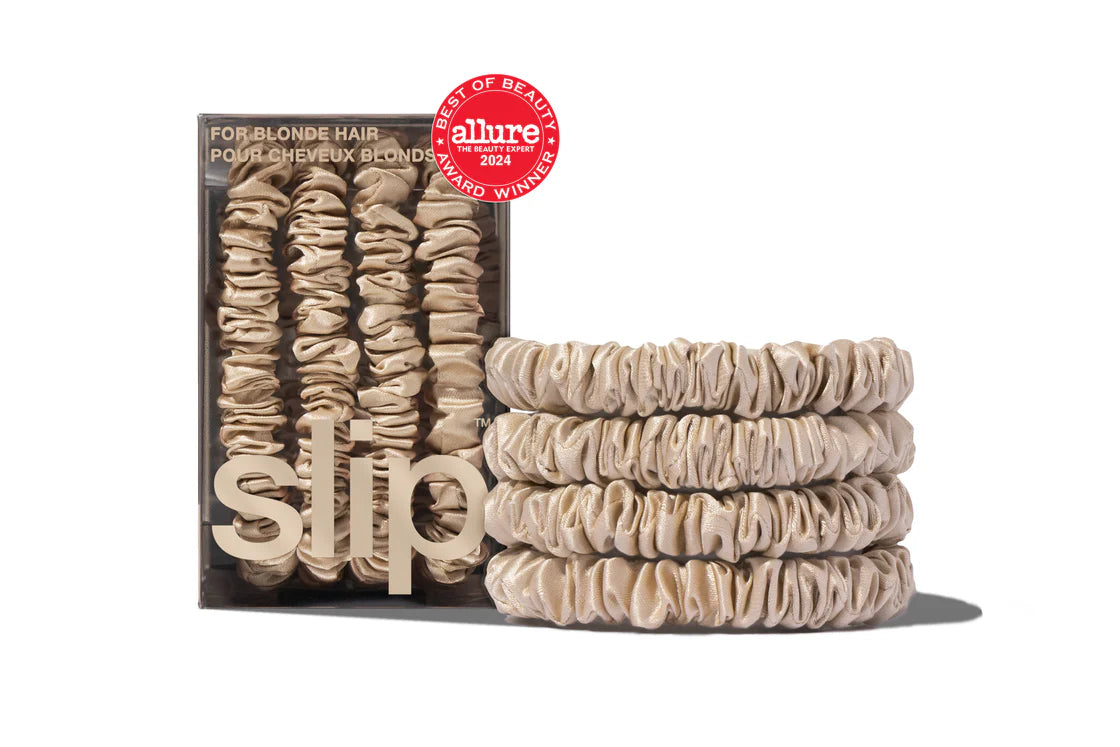 Slip Back To Basics Blonde Skinny Scrunchies