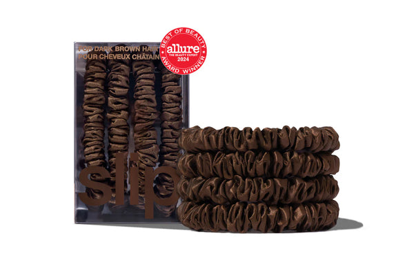 Slip Back To Basics Dark Brown Skinny Scrunchies